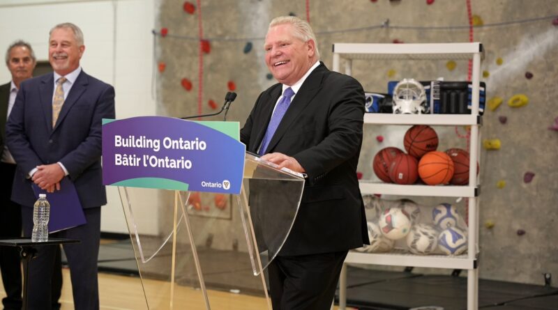 Ontario Premier Doug Ford makes an announcement on upgrading and replacing sports facilities across the province on April 18, 2024 (image source: X / @FordNation)