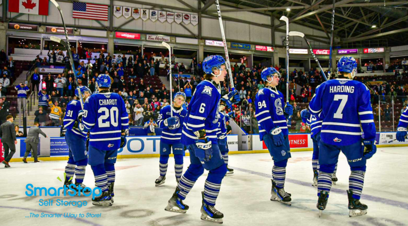 The Mississauga Steelheads acknowledge the fans after getting eliminated from the 2024 OHL playoffs by the Sudbury Wolves (image source: X / @OHLSteelheads)
