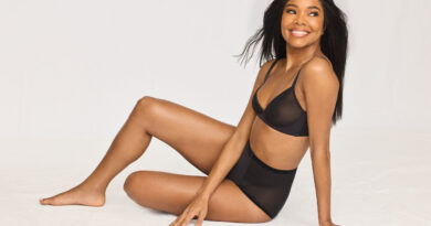 Global Brand Ambassador, Gabrielle Union in Knix's Mesh Bra and Light Leakproof No-Show Mesh High Rise underwear.