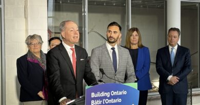 Ontario Finance Minister Bethlenfalvy makes an announcement on school construction alongside Ontario Education Minister Stephen Lecce (image source: X / @stcrawford2)