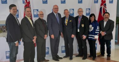 Associate Minister Rob Flack in Whitby Ontario to announce funding for supportive housing for youth (image source: X / @RobFlackEML)